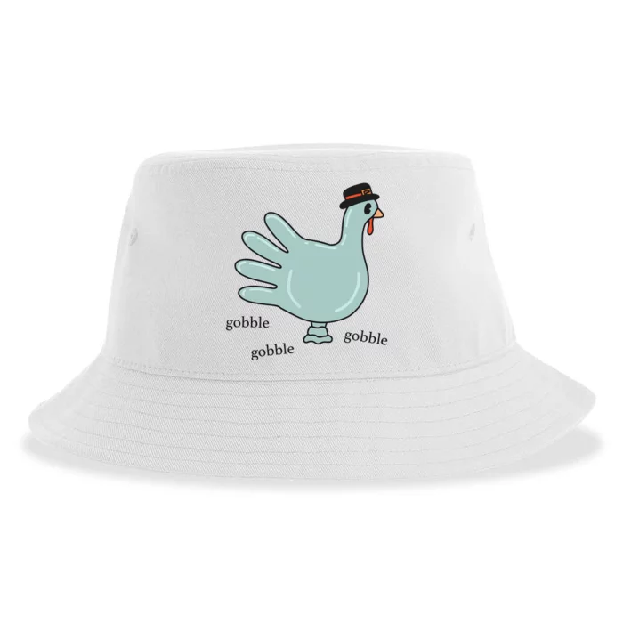 Gobble Nurse Thanksgiving Health Care Holiday Sustainable Bucket Hat