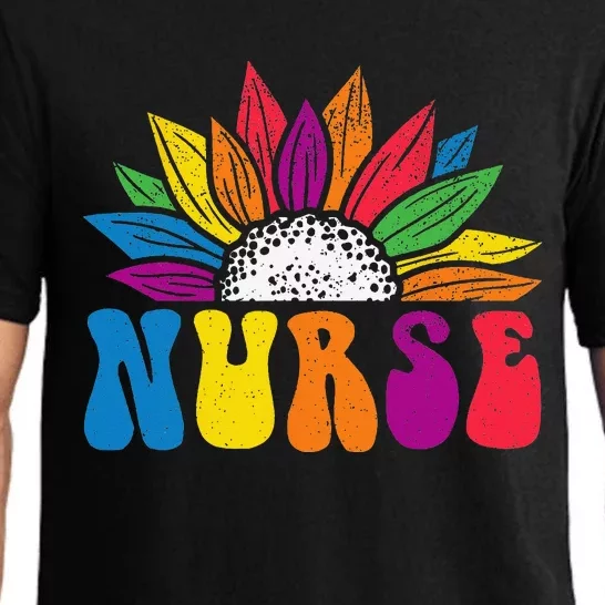 Groovy Nurse Tee Wo Future Nurse Appreciation Nursing Pajama Set