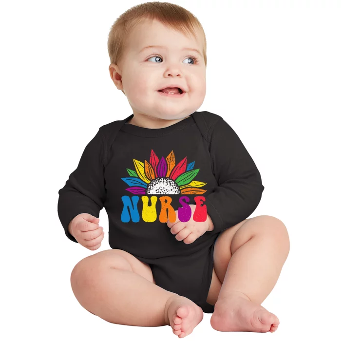 Groovy Nurse Tee Wo Future Nurse Appreciation Nursing Baby Long Sleeve Bodysuit