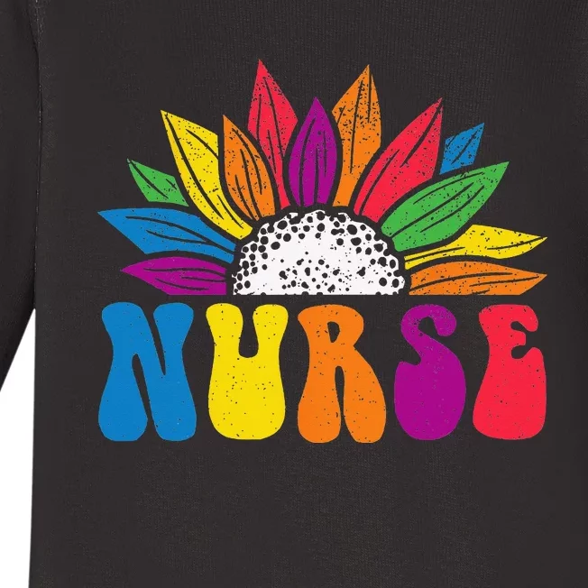 Groovy Nurse Tee Wo Future Nurse Appreciation Nursing Baby Long Sleeve Bodysuit