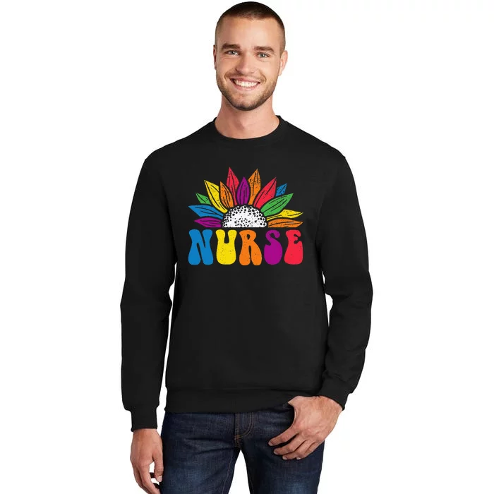 Groovy Nurse Tee Wo Future Nurse Appreciation Nursing Tall Sweatshirt