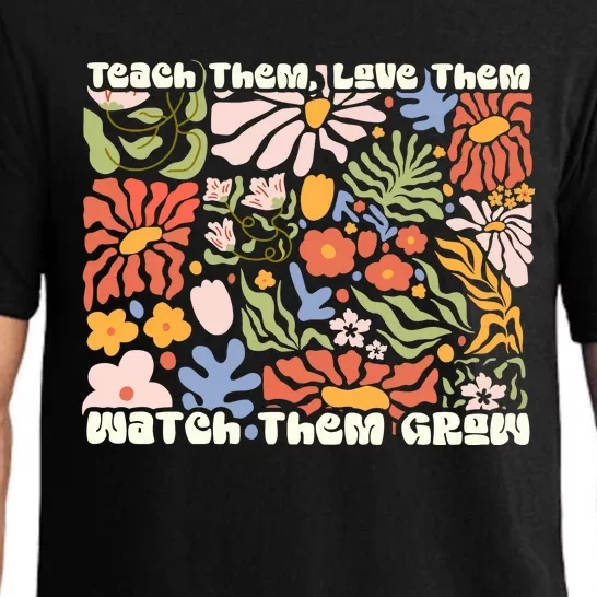 Groovy New Teacher Teach Them Love Them Watch Them Grow Pajama Set