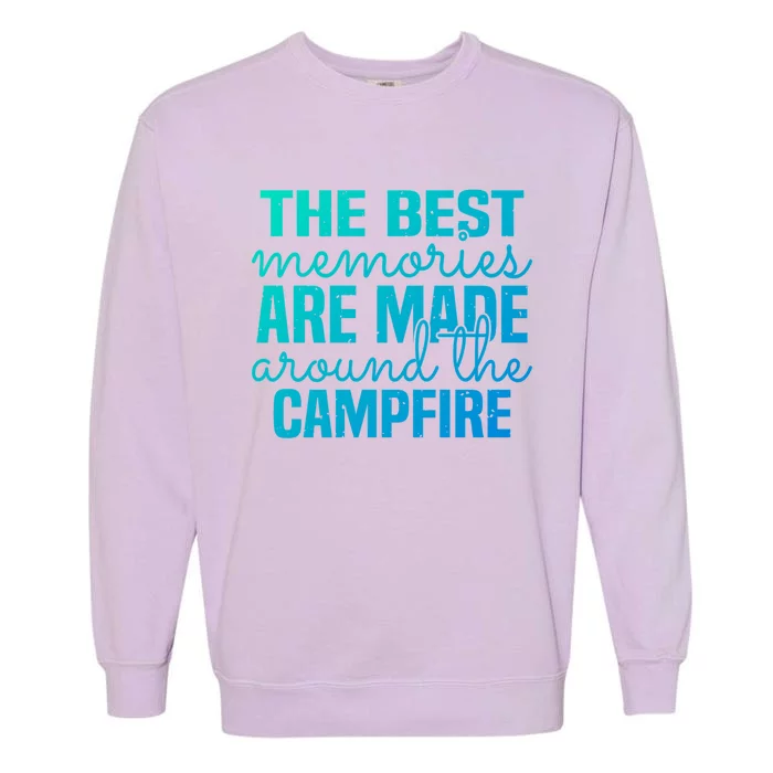 Glamping Nature Tent Camping Campfire Memories Mountain Gift Garment-Dyed Sweatshirt