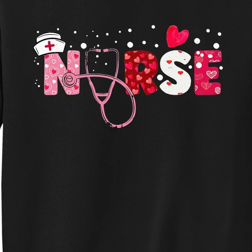 Girls  Nurses Valentines Day Gifts Hearts Stethoscope Sweatshirt