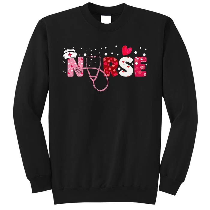 Girls  Nurses Valentines Day Gifts Hearts Stethoscope Sweatshirt