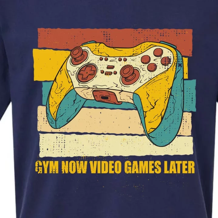 Gym Now Video Games Later Funny Gamer Humor Gaming Workout Great Gift Sueded Cloud Jersey T-Shirt