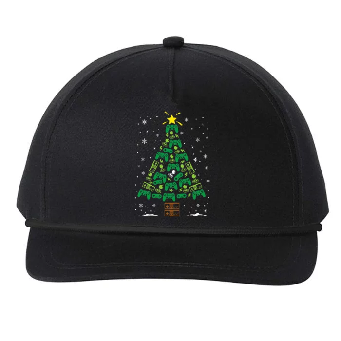 Gamer Nerd Video Game Lover Family Matching Christmas Tree Snapback Five-Panel Rope Hat