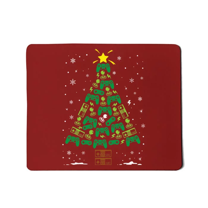 Gamer Nerd Video Game Lover Family Matching Christmas Tree Mousepad