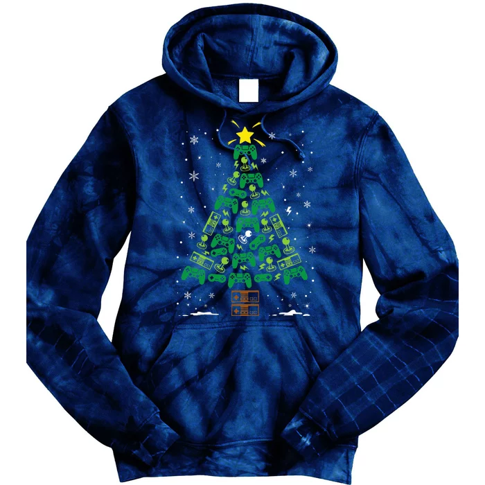 Gamer Nerd Video Game Lover Family Matching Christmas Tree Tie Dye Hoodie