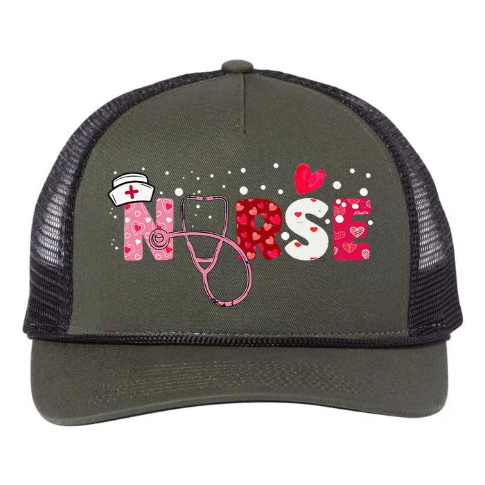 Girls Nurses Valentines Day Gifts Hearts Stethoscope Retro Rope Trucker Hat Cap