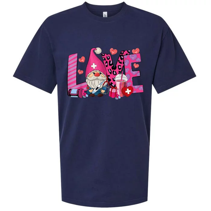 Gnome Nurse Valentines Day Heart Stethoscope Love Nursing Sueded Cloud Jersey T-Shirt