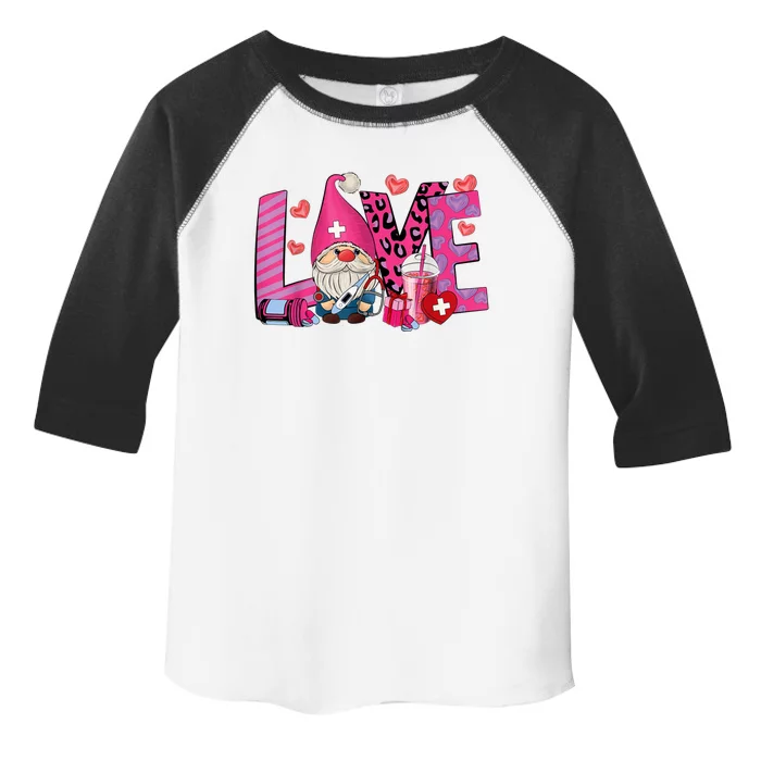 Gnome Nurse Valentines Day Heart Stethoscope Love Nursing Toddler Fine Jersey T-Shirt