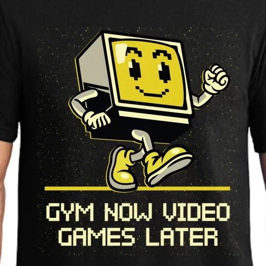 Gym Now Video Games Later Funny Gamer Humor Gaming Workout Great Gift Pajama Set