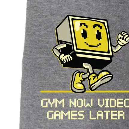 Gym Now Video Games Later Funny Gamer Humor Gaming Workout Great Gift Doggie 3-End Fleece Hoodie