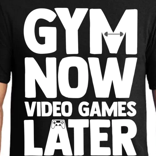 Gym Now Video Games Later Funny Gaming Nerdy Gamer Gift Pajama Set