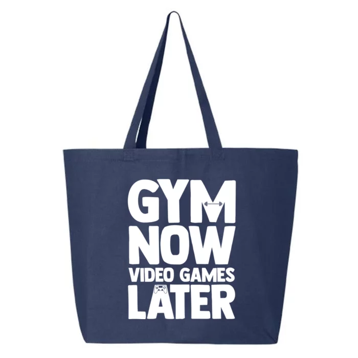 Gym Now Video Games Later Funny Gaming Nerdy Gamer Gift 25L Jumbo Tote