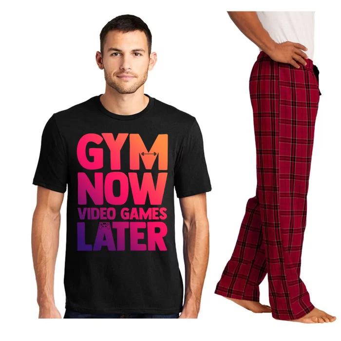 Gym Now Video Games Later Funny Gaming Nerdy Gamer Gift Pajama Set