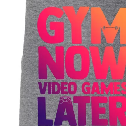 Gym Now Video Games Later Funny Gaming Nerdy Gamer Gift Doggie 3-End Fleece Hoodie