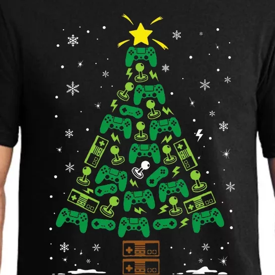 Gamer Nerd Video Game Lover Family Matching Christmas Tree Pajama Set