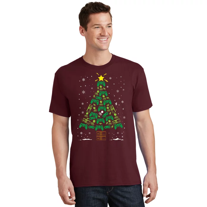 Gamer Nerd Video Game Lover Family Matching Christmas Tree T-Shirt