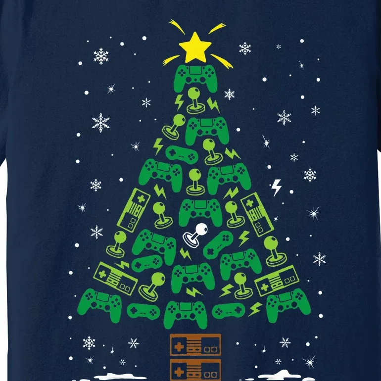 Gamer Nerd Video Game Lover Family Matching Christmas Tree Premium T-Shirt