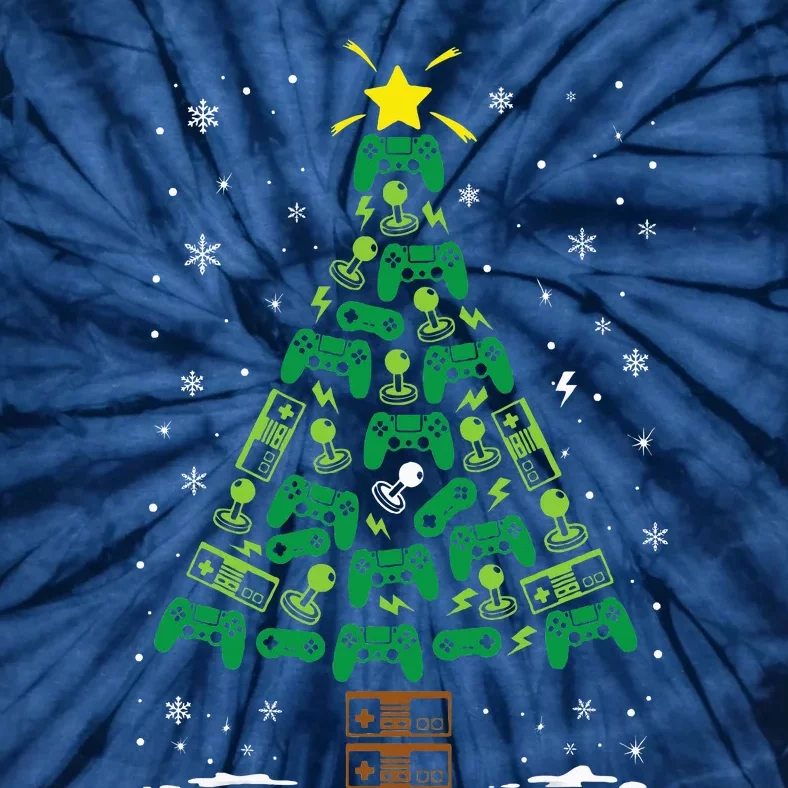 Gamer Nerd Video Game Lover Family Matching Christmas Tree Tie-Dye T-Shirt