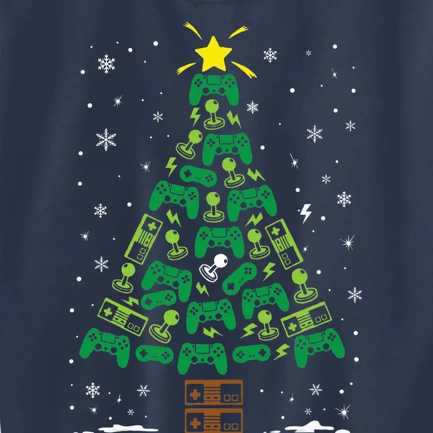 Gamer Nerd Video Game Lover Family Matching Christmas Tree Kids Sweatshirt