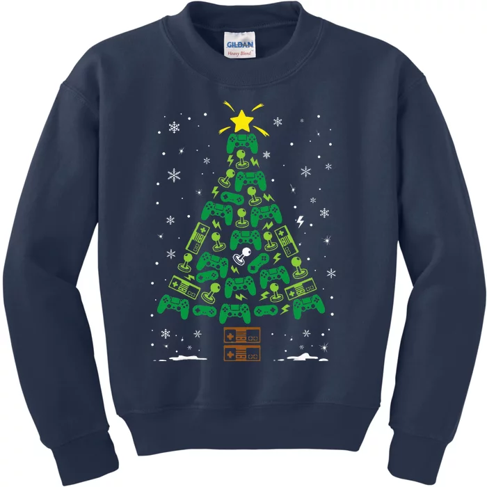 Gamer Nerd Video Game Lover Family Matching Christmas Tree Kids Sweatshirt