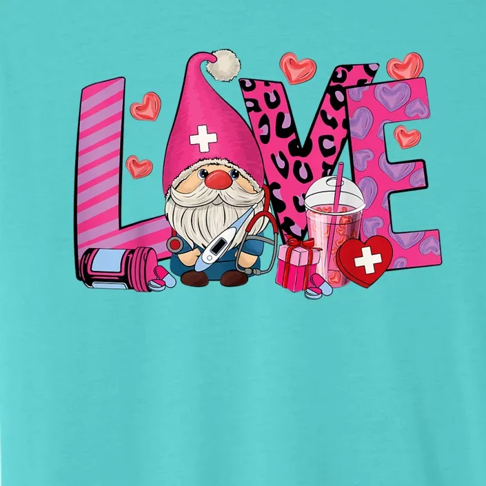 Gnome Nurse Valentines Day Heart Stethoscope Love Nursing ChromaSoft Performance T-Shirt