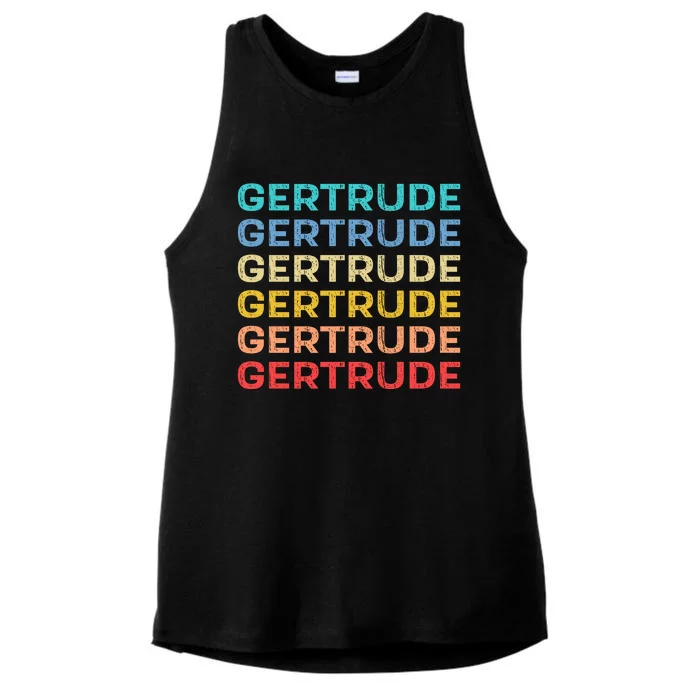 Gertrude Name Vintage Retro Herman Hesse Ladies Tri-Blend Wicking Tank