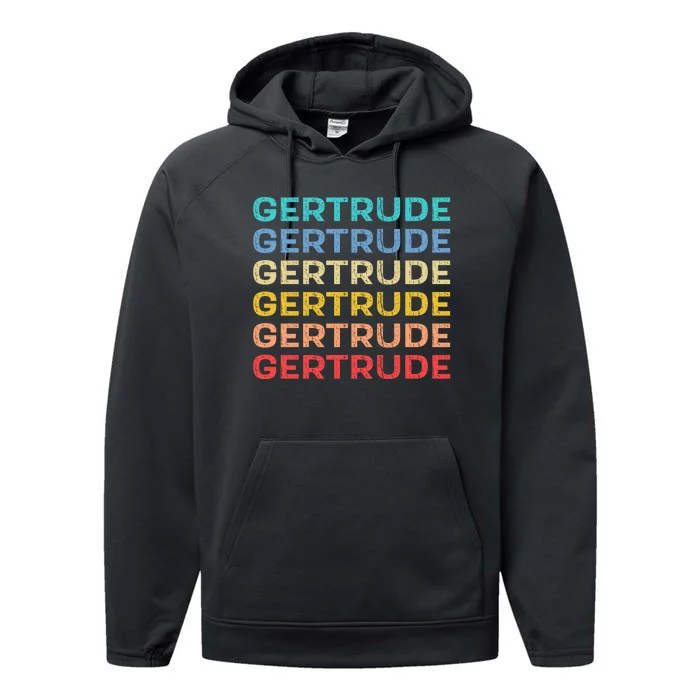 Gertrude Name Vintage Retro Herman Hesse Performance Fleece Hoodie