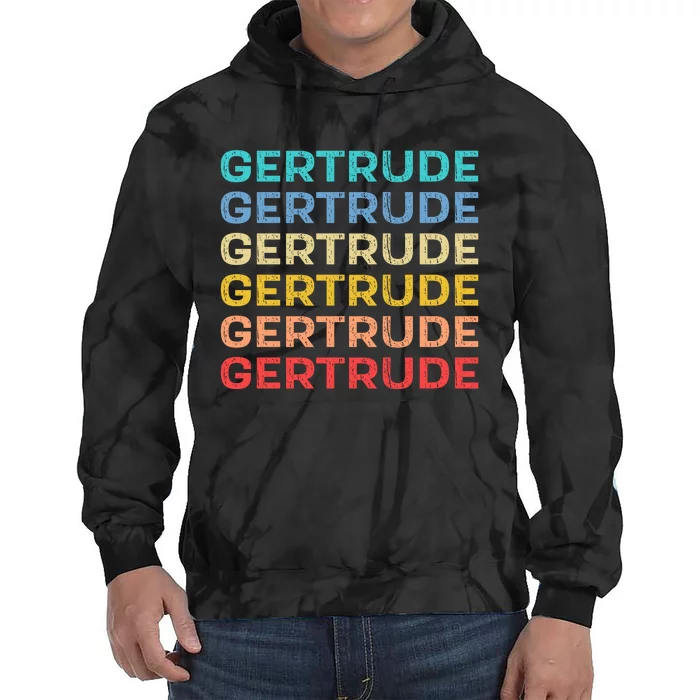 Gertrude Name Vintage Retro Herman Hesse Tie Dye Hoodie