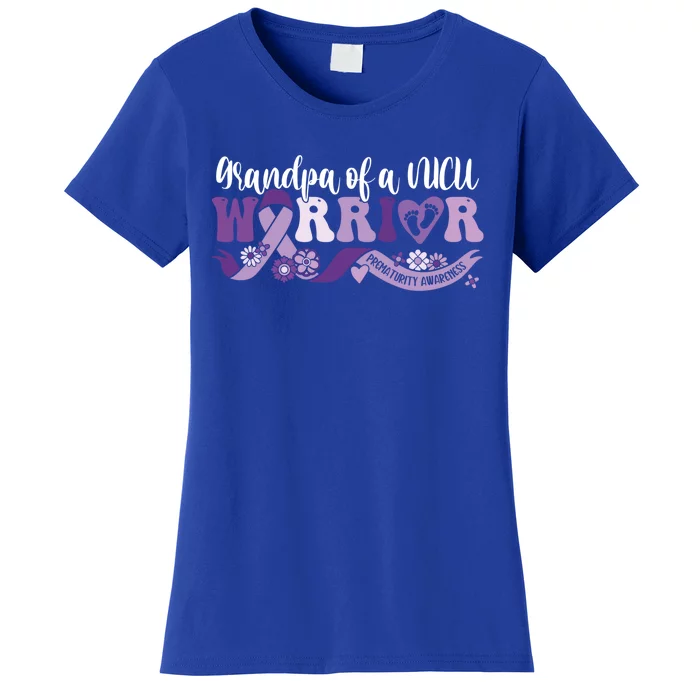 Grandpa Nicu Warrior For Preemie Prematurity Awareness Month Gift Women's T-Shirt