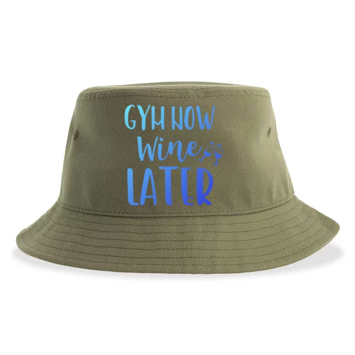 Gym Now Wine Later Workout Great Gift Sustainable Bucket Hat