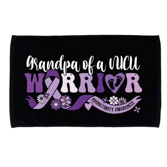 Grandpa Nicu Warrior For Preemie Prematurity Awareness Month Cute Gift Microfiber Hand Towel