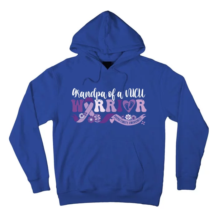 Grandpa Nicu Warrior For Preemie Prematurity Awareness Month Cute Gift Tall Hoodie