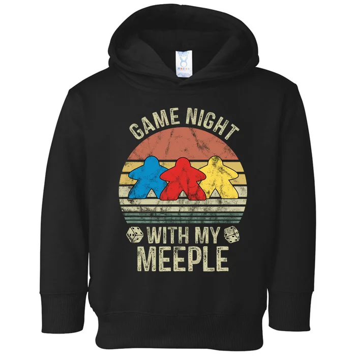 Game Night With My Meeple Board Games Tabletop Boardgamers Toddler Hoodie