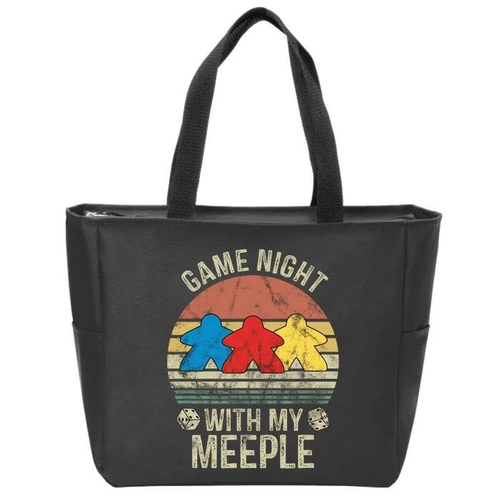 Game Night With My Meeple Board Games Tabletop Boardgamers Zip Tote Bag