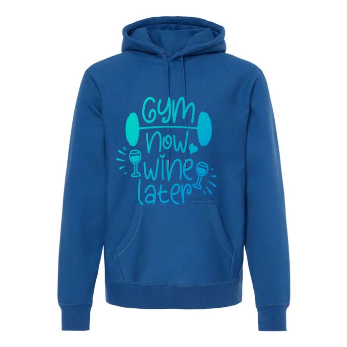 Gym Now Wine Later Funny Gift Premium Hoodie