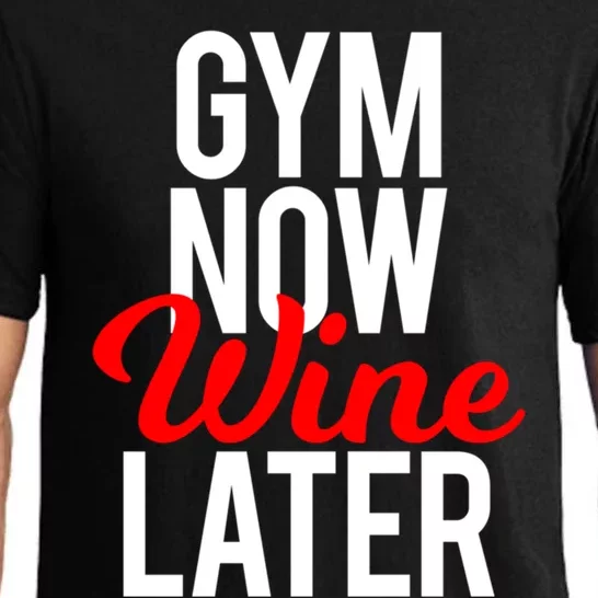 Gym Now Wine Later Funny Workout Saying Fitness Cardio Gift Meaningful Gift Pajama Set