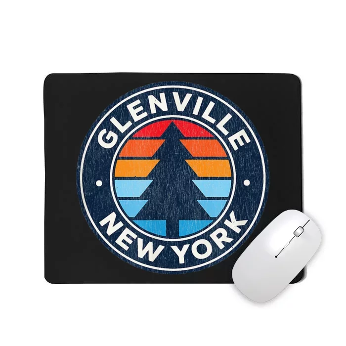 Glenville New York Ny Vintage Graphic Retro 70s Mousepad