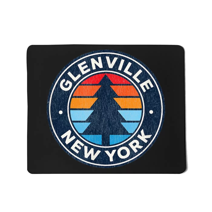 Glenville New York Ny Vintage Graphic Retro 70s Mousepad