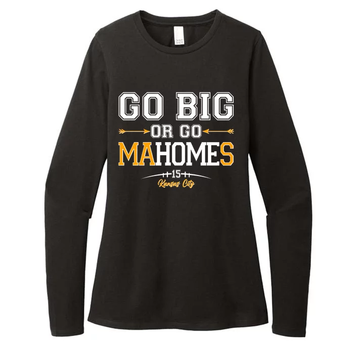 Go Big Or Go Ma-HOME-s Kansas City Football No 15 Womens CVC Long Sleeve Shirt