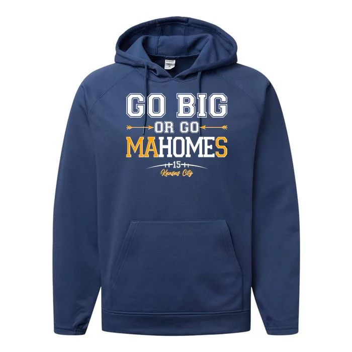 Go Big Or Go Ma-HOME-s Kansas City Football No 15 Performance Fleece Hoodie