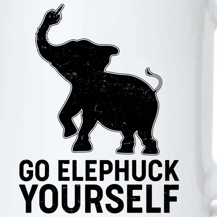 Go Elephuck Yourself Elephant Middle Finger Black Color Changing Mug