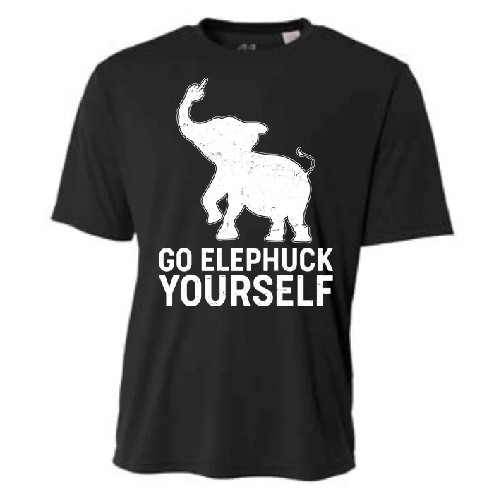 Go Elephuck Yourself Elephant Middle Finger Cooling Performance Crew T-Shirt