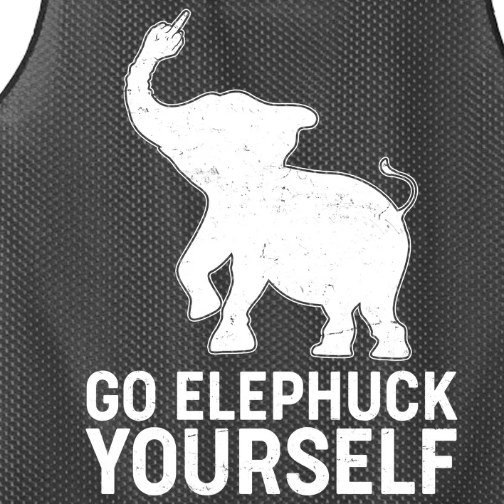 Go Elephuck Yourself Elephant Middle Finger Mesh Reversible Basketball Jersey Tank