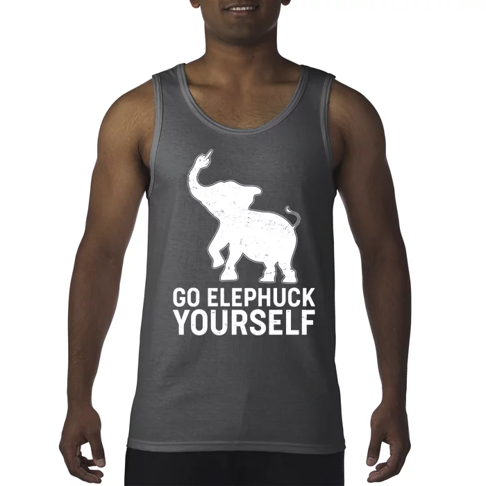 Go Elephuck Yourself Elephant Middle Finger Tank Top