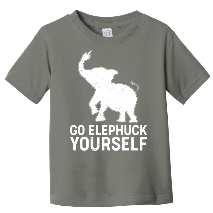 Go Elephuck Yourself Elephant Middle Finger Toddler T-Shirt