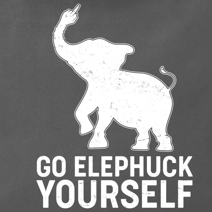 Go Elephuck Yourself Elephant Middle Finger Zip Tote Bag